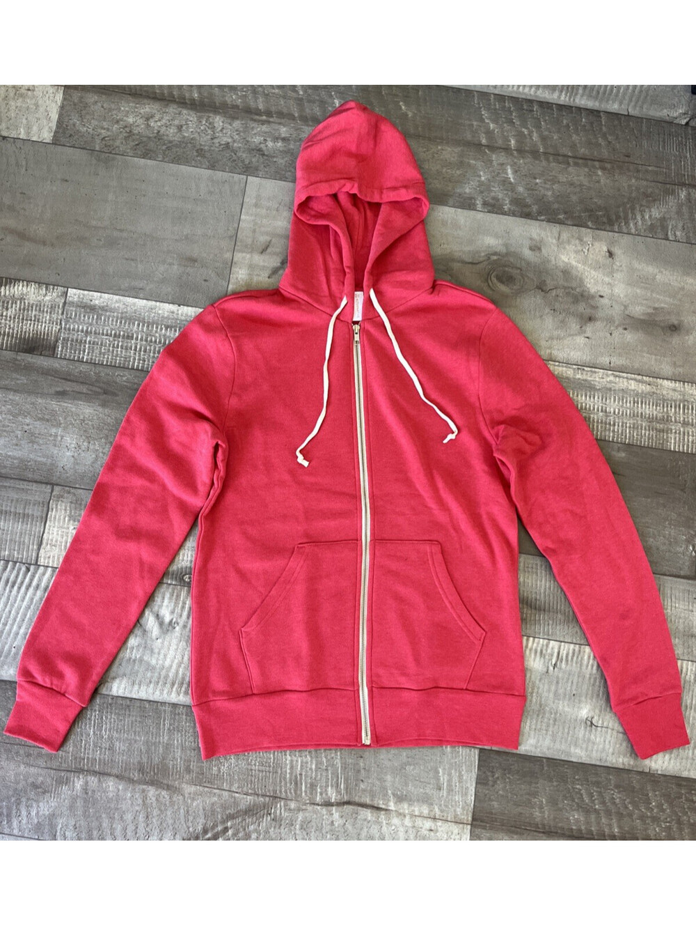 alternative apparel Zipped Hoodie Unisex Sweatshirt Heather Red Size Medium RARE